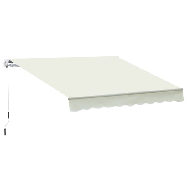 Rootzin sisäänvedettävä markiisi - Säädettävä auringonsuojelu - vedenpitävä katos - alumiinirunko - 2,95m x 2,45m - valkoinen