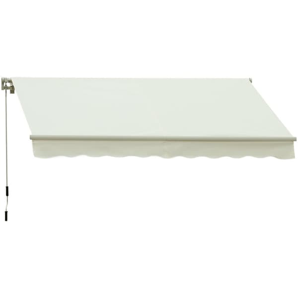 Rootzin sisäänvedettävä markiisi - Säädettävä auringonsuojelu - vedenpitävä katos - alumiinirunko - 2,95m x 2,45m - valkoinen