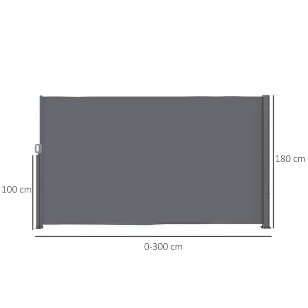 Rootz Side Awner - Udvidelig uigennemsigtig beskyttelse af privatlivets fred - Solbeskyttelse - UV -resistent - 300 x 180 cm