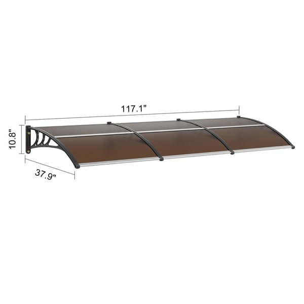 VEVOR Markis, UPF 50+ Skydd, Hållbar Polycarbonat, Stilfull Design,40x120 Brun