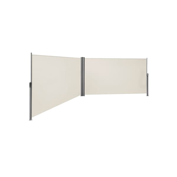 Dobbelt sidemarkise 160 x 600 cm beige