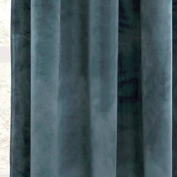 Pannor - Lush Decor - Prima Velvet - Blå Skiffer - 213.36 x 96.52 cm - Sammet