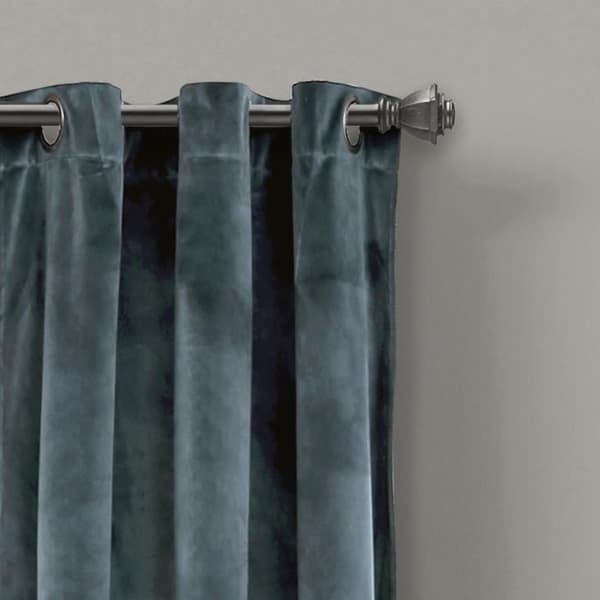 Pannor - Lush Decor - Prima Velvet - Blå Skiffer - 213.36 x 96.52 cm - Sammet