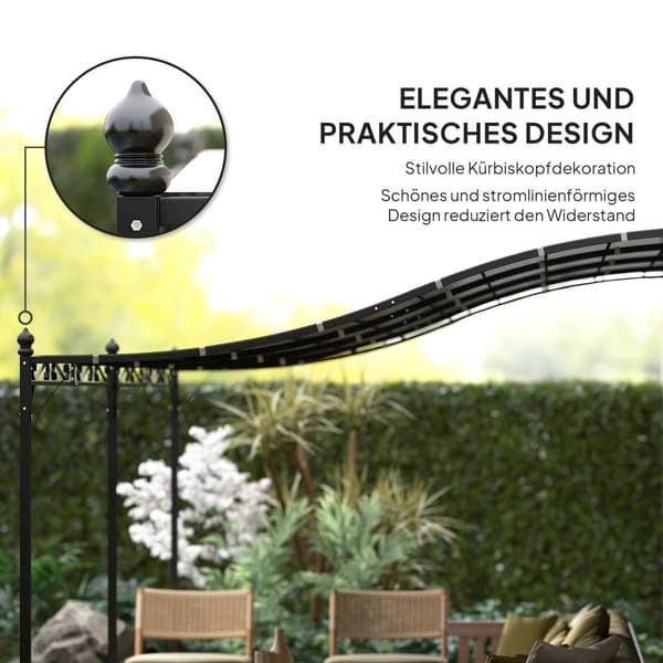 Pergola, lisärakennus, 491x298 cm, tummanharmaa