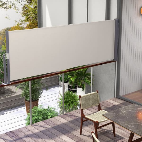 Utdragbar Sidmarkis, 300x100 cm, Ljusgrå