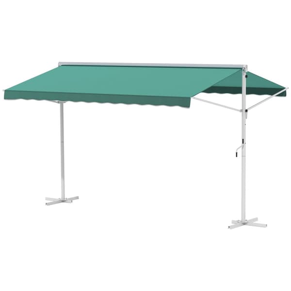 Rootz Double Desp Sail - Infällbar solskydd - Markisskydd - Vattentät metall & polyester - 3m x 2,95 m x 2,6 m