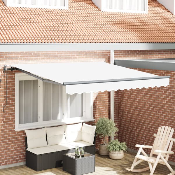 Automatisk Hopfällbar Markis Vit 350x250 cm