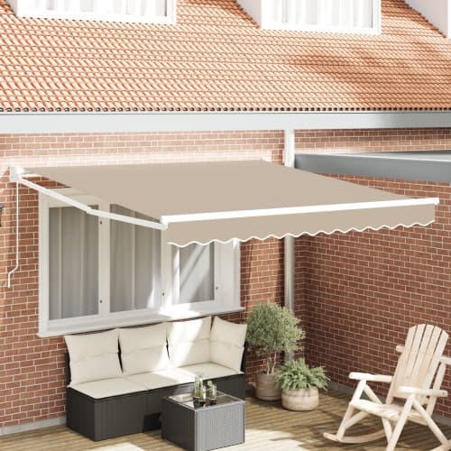 Manuell Hopfällbar Markis Beige 300x250 cm