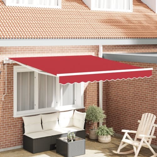 Automatisk Utdragbar Markis Röd 350x250 cm, vidaXL Markis Ersättningsduk för 3,5x2,5 m Ram Röd