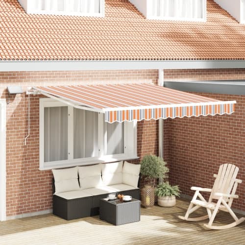 Manuell utdragbar markis med LED rand i flera färger 350x250 cm