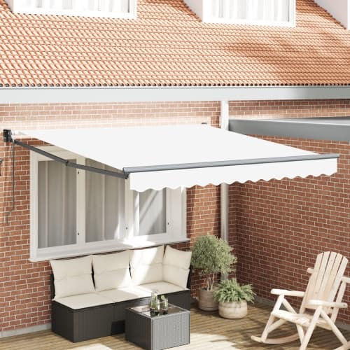 Automatisk Utdragbar Markis Vit 350x250 cm, vidaXL Markis Ersättningsduk för 3.5x2.5 m Ram Vit