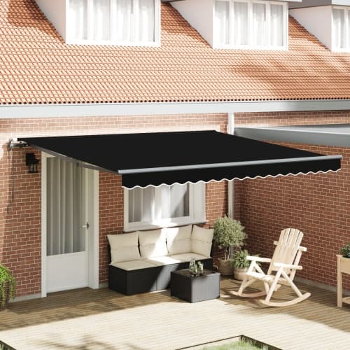 Automatisk Utdragbar Markis Svart 400x350 cm