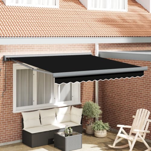 Automatisk Uppfällbar Markis Svart 300x250 cm