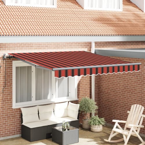 Automatisk Utdragbar Markis Orange och Brun 350x250 cm