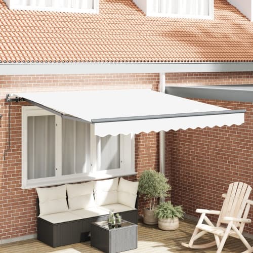 Manuell Utdragbar Markis Vit 350x250 cm