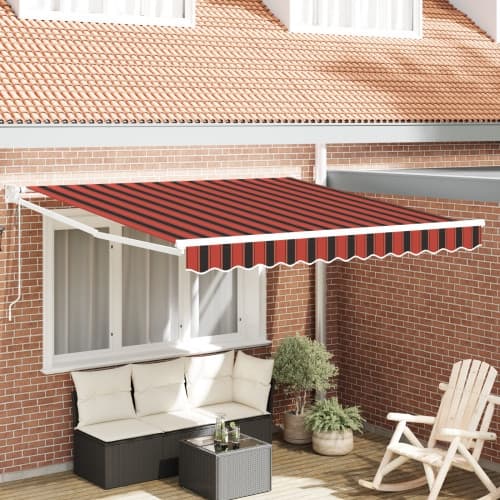 Automatisk Utdragbar Markis Orange och Brun 350x250 cm