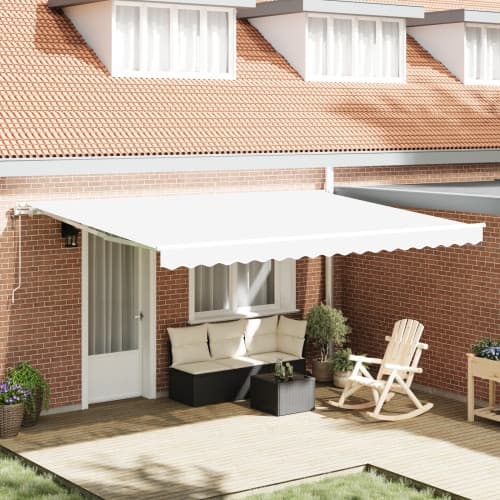 Automatisk Utdragbar Markis Vit 450x350 cm