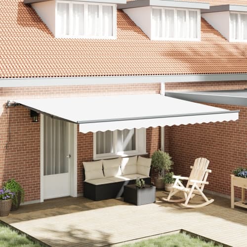 Automatisk Utdragbar Markis Vit 450x350 cm