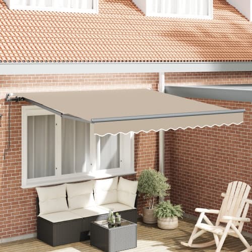 Manuell Utdragbar Markis Beige 350x250 cm, vidaXL Markis Ersättningsmaterial för 3.5x2.5 m Ram Beige