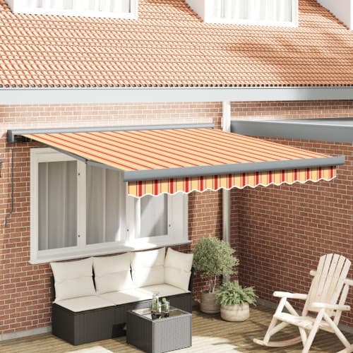 Manual Utdragbar Markis - Gul och Orange 350x250 cm