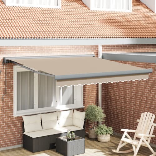 Automatisk utdragbar markis beige 350x250 cm