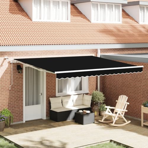 Automatisk Utdragbar Markis med LED Svart 400x300 cm