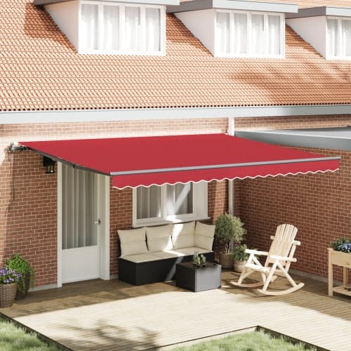 Automatisk Utdragbar Markis Röd 450x300 cm, vidaXL Markis Ersättningsduk för 4,5x3 m Ram Röd
