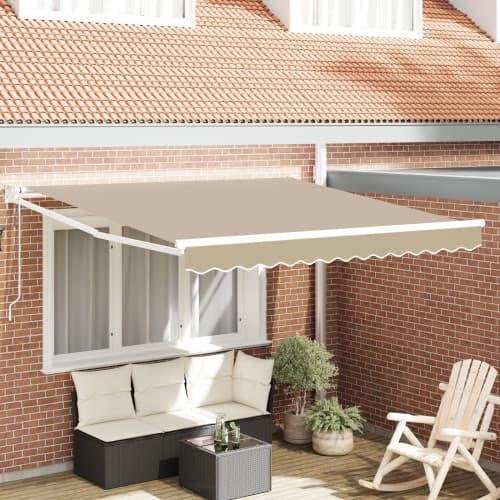 Automatisk Hopfällbar Markis Beige 350x250 cm