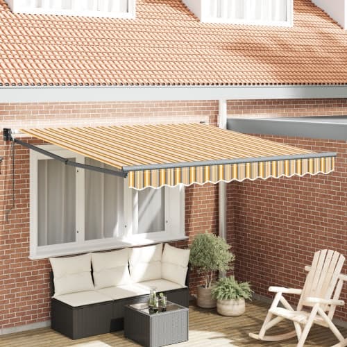 automatisk hopfällbar markis randig i flera färger 350x250 cm