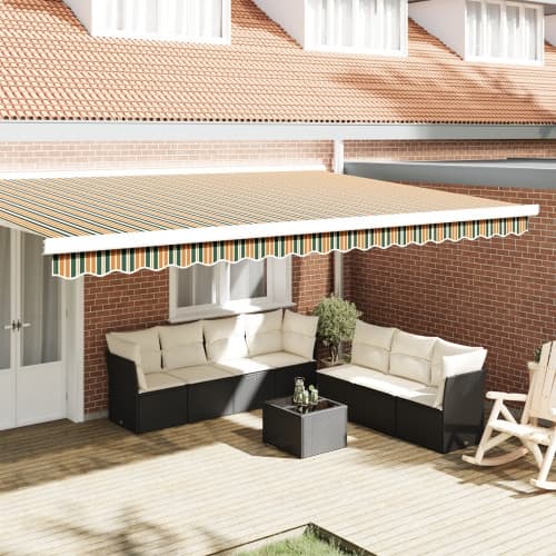Markis Valance för 5 m Ram Grön och Gul 4.8 x 0.2 m