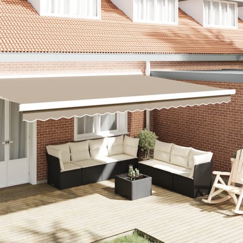 Markisvalance för 5 m Ram Beige 4.8x0.2 m