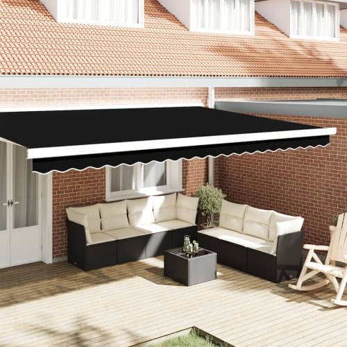 Markisvalance för 5 m Ram Svart 4.8x0.2 m