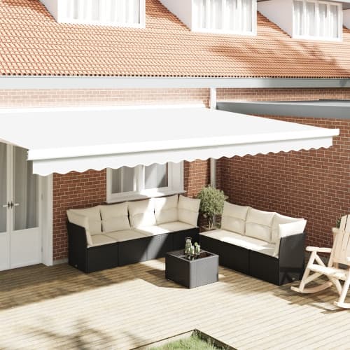 Markisfrans för 5 m ram Vit 4.8x0.2 m