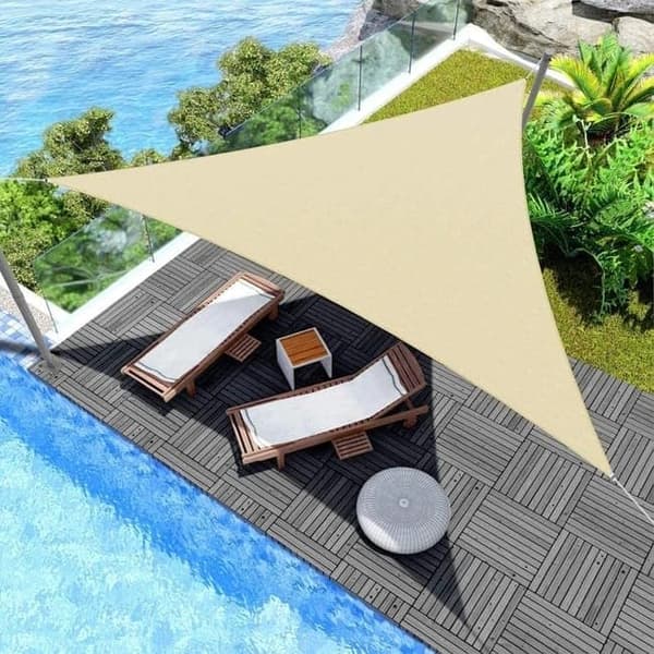 Lollanda Solsegel oxfordtyg Triangel 3x3x3m - är vattentätt och UV-skyddande, lämpligt för trädgård, terrass, pool och camping