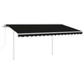 Miniatyrbild 2 av 2: Automatisk markis med vindsensor & LED 4,5x3 m antracit
