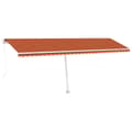 Miniatyrbild 2 av 2: Markis med LED manuellt infällbar 600x300 cm orange och brun