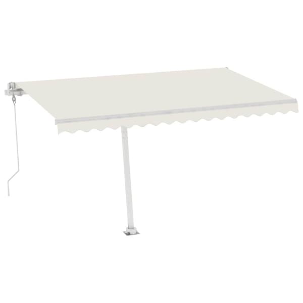 Automatisk markis med vindsensor & LED 400x300 cm gräddvit