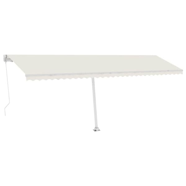 Markis manuellt infällbar med LED 600x300 cm gräddvit