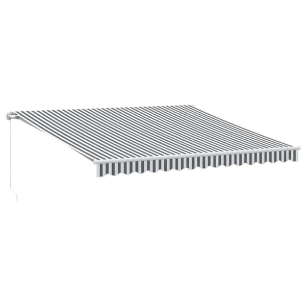 Markis manuellt infällbar med LEDs antracit och vit 400x300 cm