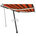 Miniatyrbild 1 av 2: Markis manuellt infällbar med LED 300x250 cm orange och brun