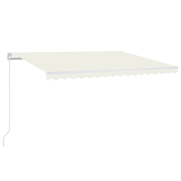 Markis manuellt infällbar med LED 450x350 cm gräddvit