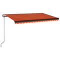 Miniatyrbild 2 av 2: Markis med LED manuellt infällbar 450x350 cm orange och brun
