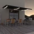 Miniatyrbild 1 av 2: Automatisk markis med vindsensor & LED 600x350 cm antracit