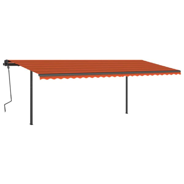 Automatisk markis med vindsensor & LED 6x3,5 m orange/brun