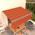 Miniatyrbild 1 av 2: Manuell markis med rullgardin 4x3 m orange/brun