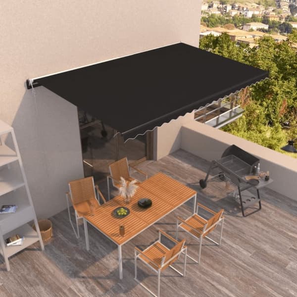 Markis automatiskt infällbar 500x350 cm antracit