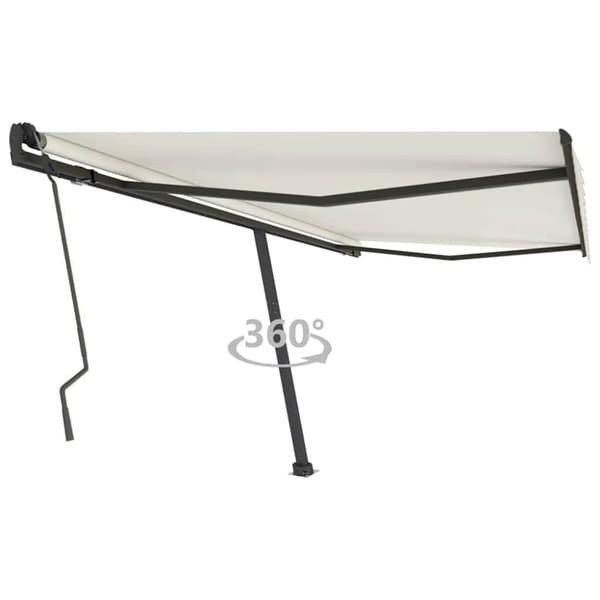 Fristående markis manuellt 400x300 cm gräddvit