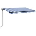 Miniatyrbild 2 av 2: Automatisk markis med vindsensor & LED 450x300 cm blå och vit