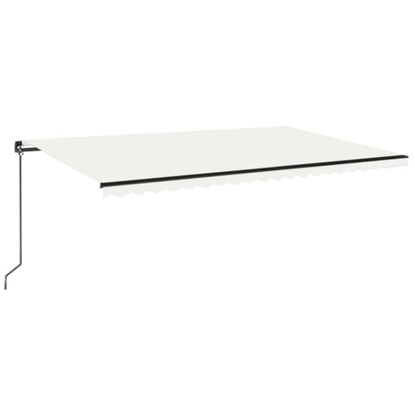 Markis manuellt infällbar med LED 500x350 cm gräddvit