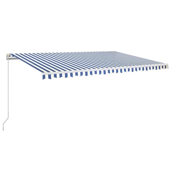 Markis manuellt infällbar med LED 500x350 cm blå och vit